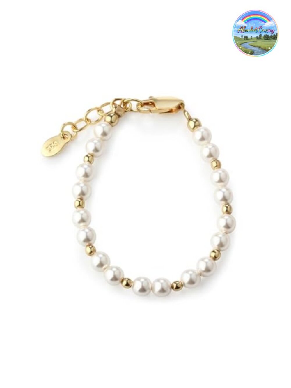 Cherished Moments 14K Gold-Plated Simulated Pearl Adjustable Bracelet